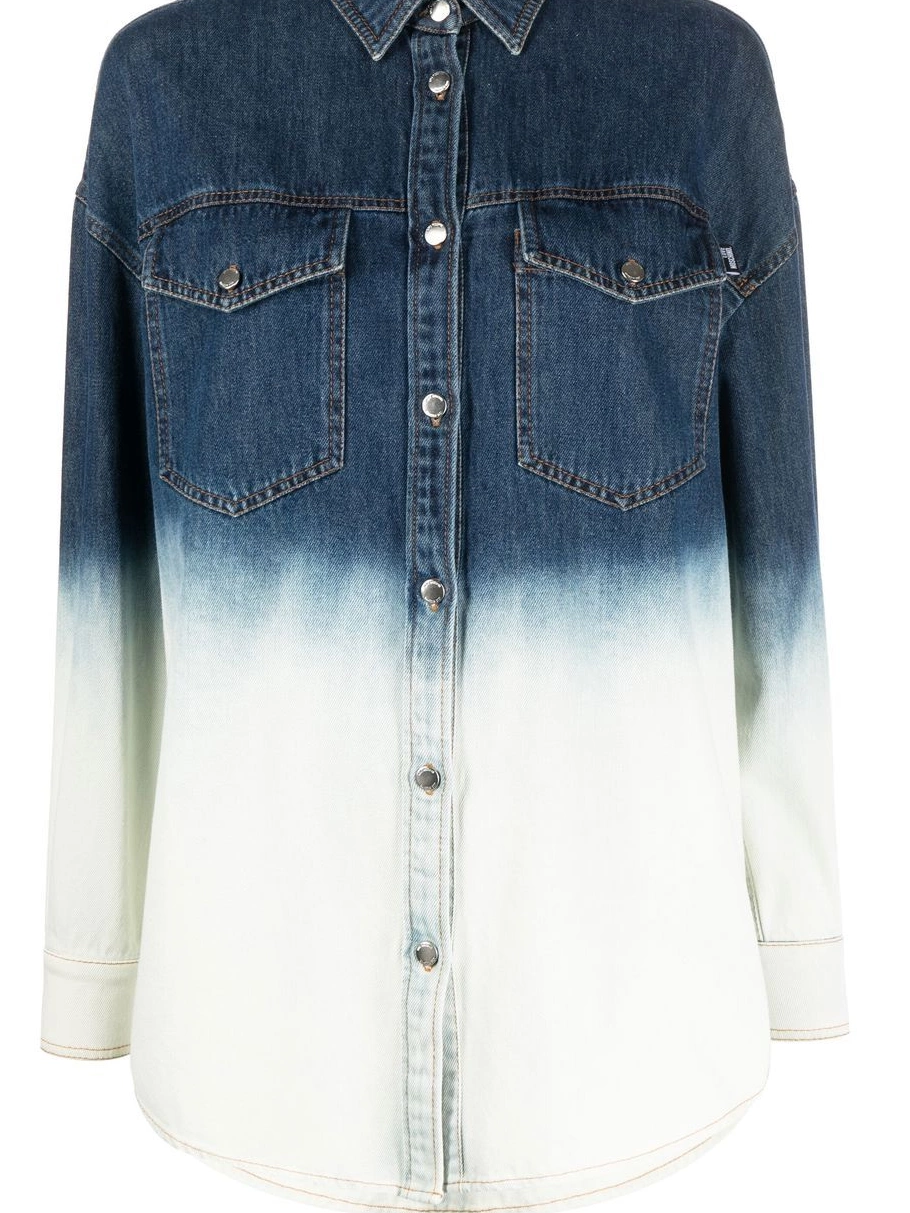 Women Moschino Love denim ombre-effect shirt 0403